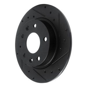 Mazda 3 Brake Rotor (1) - Rear Right - R1 Concepts - Drilled & Slotted - Black - `14-`25